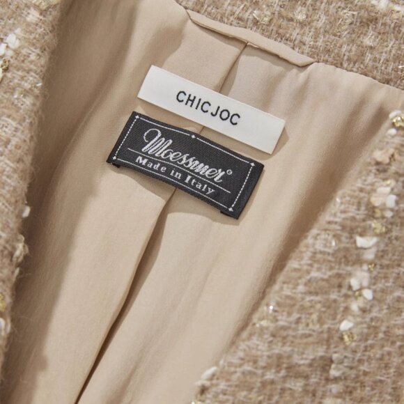 CHICJOC “Florence Sunset” Couture Tweed Coat – Size 36 - Picture 10 of 16